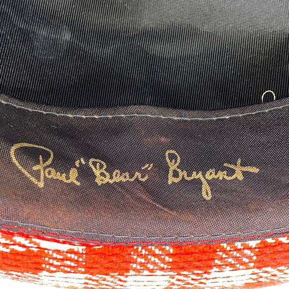 Vintage Paul Bear Bryant Original Houndstooth Hat Crimson 7 1/8 Alabama Football - Picture 2 of 15